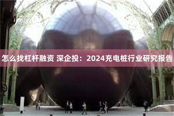 怎么找杠杆融资 深企投：2024充电桩行业研究报告